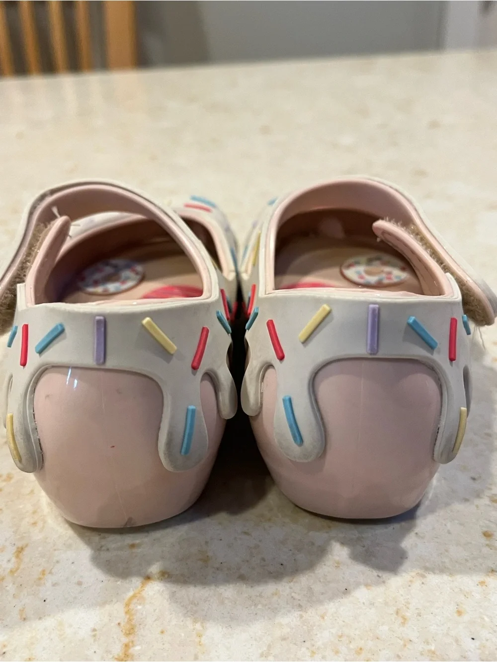 Mini Melissa Pink Donut Sandals with Multicolor Sprinkle Accents